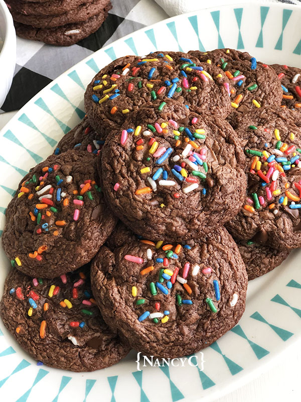 Brownie Mix Cookies with&nbsp;Sprinkles